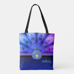 Paarse & Blauwe Elektrische Pauw Mandala Tas