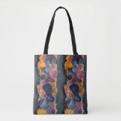 Paarse, blauwe en amberkleurige rotspatronen tote bag (Voorkant)