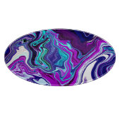Paarse, blauwe en Blauwgroen Abstracte Fluid Art Snijplank (Hoek)
