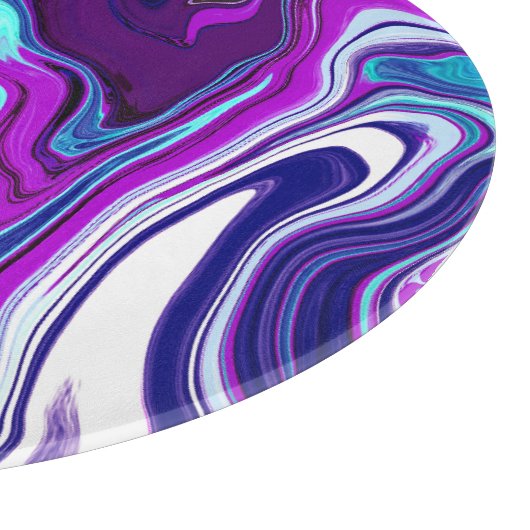 Paarse, blauwe en Blauwgroen Abstracte Fluid Art Snijplank (Hoek)
