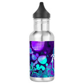 Paarse, blauwe en Blauwgroen Abstracte Fluid Art Waterfles (Links)