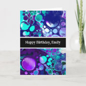 Paarse, blauwe en Blauwgroen Abstracte marmerdag Kaart (Voorkant)