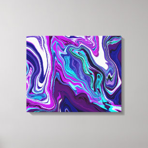 Paarse, blauwe en Blauwgroen Abstracte moderne kun Canvas Afdruk