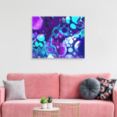 Paarse, blauwe en Blauwgroen Abstracte moderne kun Canvas Afdruk (Insitu (Woonkamer))