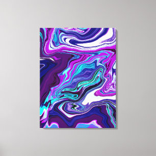 Paarse, blauwe en Blauwgroen Abstracte moderne kun Canvas Afdruk