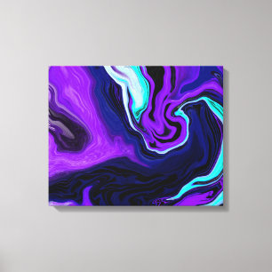 Paarse, blauwe en Blauwgroen Abstracte moderne kun Canvas Afdruk