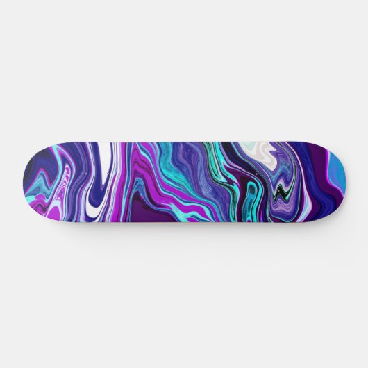 Paarse, blauwe en Blauwgroen Abstracte moderne kun Persoonlijk Skateboard (Horizontaal)
