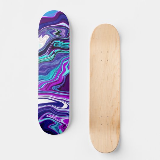 Paarse, blauwe en Blauwgroen Abstracte moderne kun Persoonlijk Skateboard (Voorkant)