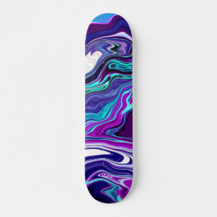 Paarse, blauwe en Blauwgroen Abstracte moderne kun Persoonlijk Skateboard