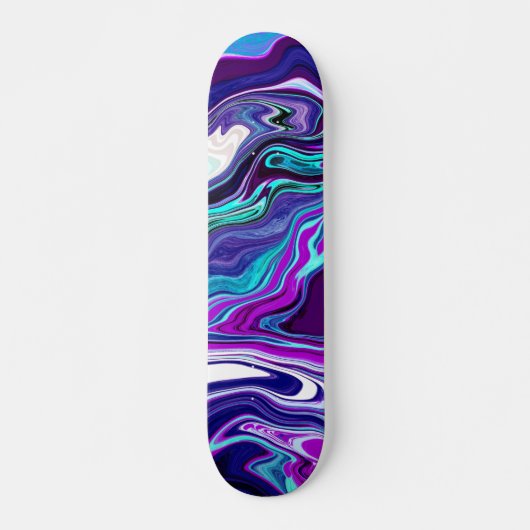 Paarse, blauwe en Blauwgroen Abstracte moderne kun Persoonlijk Skateboard (Voorkant)