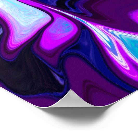 Paarse, blauwe en Blauwgroen Abstracte moderne kun Poster (Hoek)