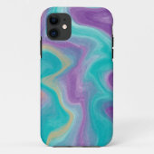 Paarse, blauwe en Blauwgroen Fluid Art Case-Mate iPhone Case (Achterkant)