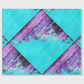 Paarse, blauwe en Blauwgroen houten planken en ver Cadeaupapier (Vlak)