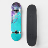 Paarse, blauwe en Blauwgroen houten planken en ver Skateboard (Voorkant)