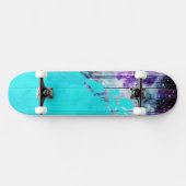 Paarse, blauwe en Blauwgroen houten planken en ver Skateboard (Horizontaal)