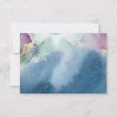 Paarse, Blauwe en Blauwgroen Waterverf Bruiloft RS RSVP Kaartje (Achterkant)