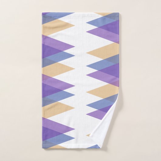 Paarse, blauwe en gele driehoeken bad handdoek (Handdoek)