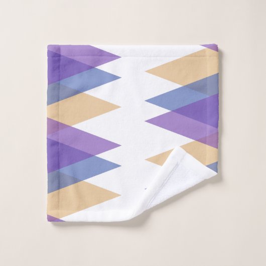 Paarse, blauwe en gele driehoeken bad handdoek (Wasdoekje)