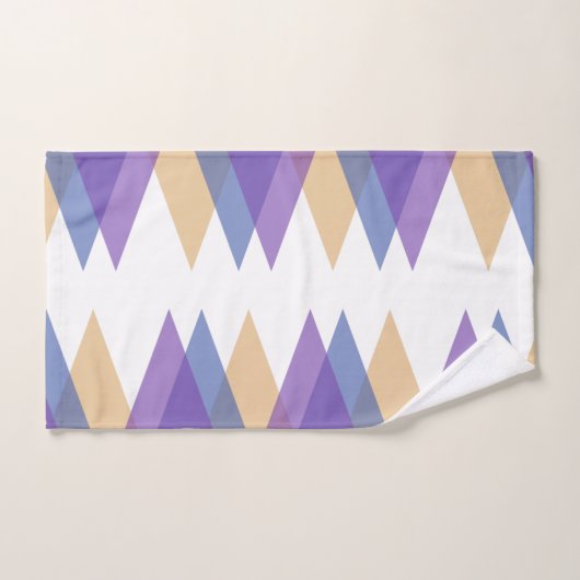 Paarse, blauwe en gele driehoeken bad handdoek (Handdoek)