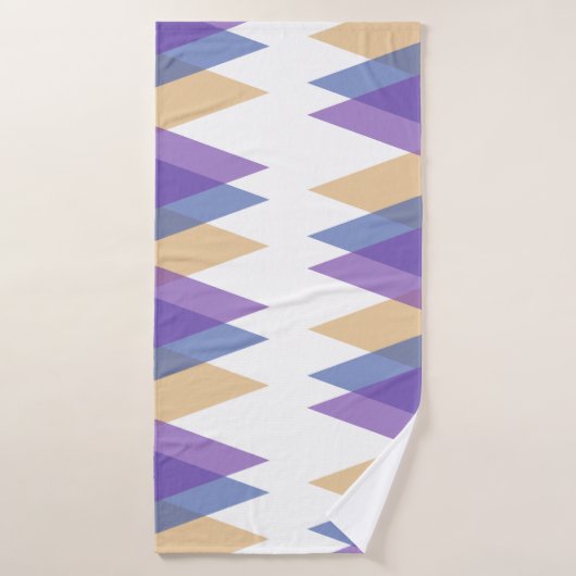 Paarse, blauwe en gele driehoeken badhanddoek (Badhanddoek)