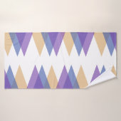Paarse, blauwe en gele driehoeken badhanddoek (Badhanddoek)