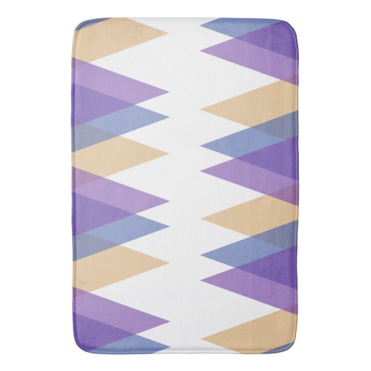 Paarse, blauwe en gele driehoeken badmat (Voorkant Verticaal)