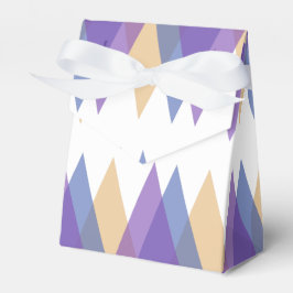 Paarse, blauwe en gele driehoeken bedankdoosjes