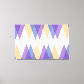 Paarse, blauwe en gele driehoeken canvas afdruk (Voorkant)