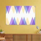 Paarse, blauwe en gele driehoeken canvas afdruk (Insitu (Woonkamer))