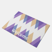 Paarse, blauwe en gele driehoeken deurmat (Schuin)