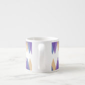 Paarse, blauwe en gele driehoeken espresso kop (Achterkant)