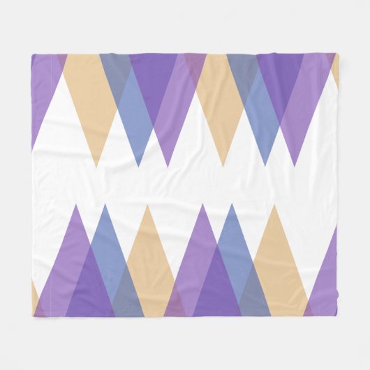 Paarse, blauwe en gele driehoeken fleece deken (Voorkant (Horizontaal))