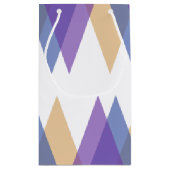 Paarse, blauwe en gele driehoeken klein cadeauzakje (Achterkant)