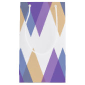 Paarse, blauwe en gele driehoeken klein cadeauzakje (Voorkant)