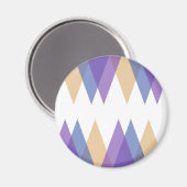 Paarse, blauwe en gele driehoeken magneet (Voorkant / Achterkant)