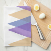 Paarse, blauwe en gele driehoeken theedoek (Quarter Fold)