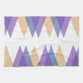 Paarse, blauwe en gele driehoeken theedoek