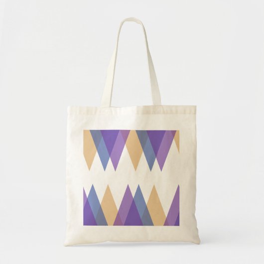 Paarse, blauwe en gele driehoeken tote bag (Voorkant)