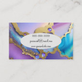 Paarse, blauwe en gouden achtergrond visitekaartje (Achterkant)