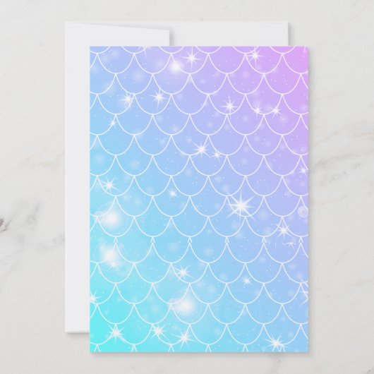 Paarse blauwe en gouden zeemeermin onder het Zee Kaart (Achterkant)