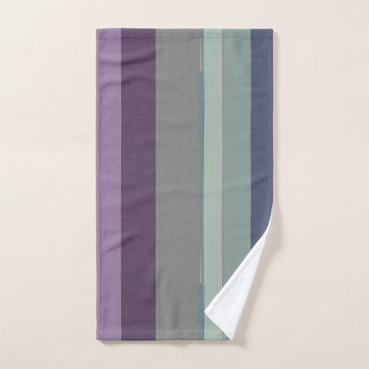 Paarse, Blauwe en Groene Abstracte Strepen Bad Handdoek (Handdoek)