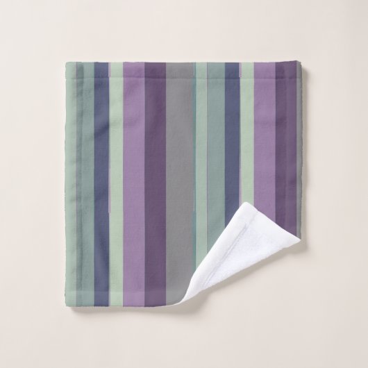 Paarse, Blauwe en Groene Abstracte Strepen Bad Handdoek (Wasdoekje)