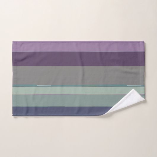 Paarse, Blauwe en Groene Abstracte Strepen Bad Handdoek (Handdoek)
