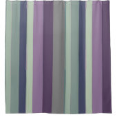 Paarse, Blauwe en Groene Abstracte Strepen Douchegordijn (Voorkant)