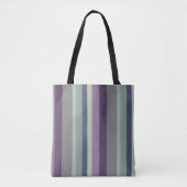 Paarse, Blauwe en Groene Abstracte Strepen Tote Bag (Voorkant)