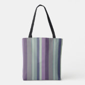 Paarse, Blauwe en Groene Abstracte Strepen Tote Bag (Achterkant)
