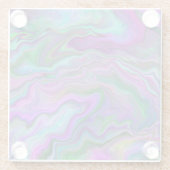 Paarse, blauwe en groene fluïde kunst glazen onderzetter (Achterkant)