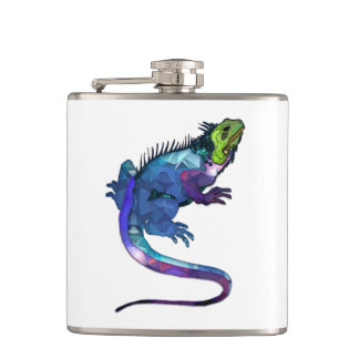 Paarse, blauwe en groene Iguana-mozaïek Heupfles