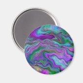 Paarse, blauwe en groene marmer Abstracte kunst Magneet (Voorkant / Achterkant)