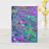 Paarse, blauwe en groene marmervocht kaart (Gele Bloem)